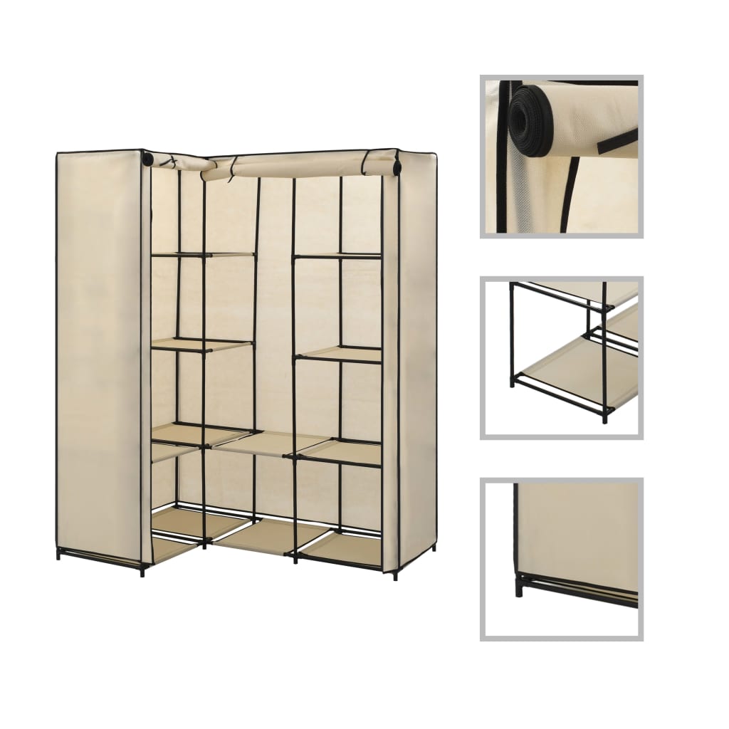 Armadio Angolare Nero 130x87x169 cm